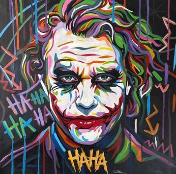 TA Duy Tung (1961) - Le Joker Multicolore 80 80 cm
