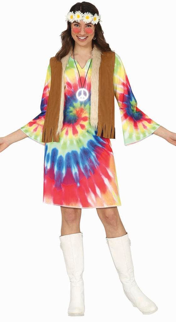 Hippie Jurkje Tie Dye, Kleding | Dames, Carnavalskleding en Feestkleding, Nieuw, Verzenden