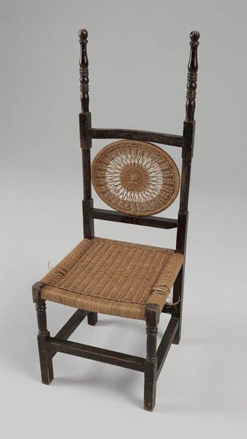Chaise - Bois, Rotin - Un ensemble de six chaises