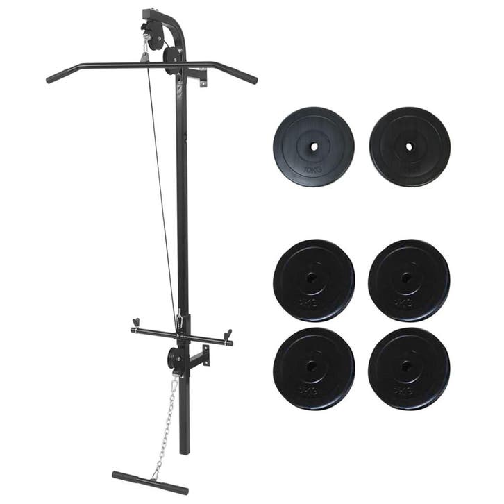 vidaXL Krachttoren voor aan de wand met gewichtsschijven 40, Sport en Fitness, Fitnessmaterialen, Nieuw, Verzenden