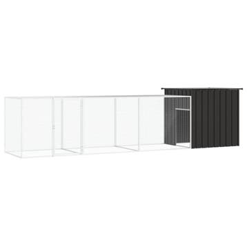 vidaXL Kippenhok 400x91x100 cm gegalvaniseerd staal, Verzenden, Nieuw
