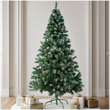Kunstkerstboom met dennenappels en metalen standaard 180cm, Diversen, Verzenden, Nieuw