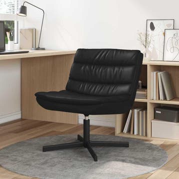 vidaXL Draaistoel Zwart 63 x 75 x 76 cm Kunstleer, Verzenden