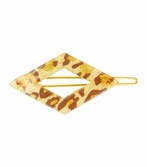 Haarspeld Haarclip 6cm - Ruitvorm - Panterprint - Beige, Nieuw