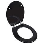 vidaXL Toiletbril soft-close simpel ontwerp MDF zwart, Verzenden, Nieuw