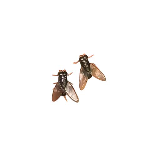 Grappige Strontvlieg Oorbellen - Oorbel Dames Heren - Insect, Verzamelen, Overige Verzamelen, Verzenden