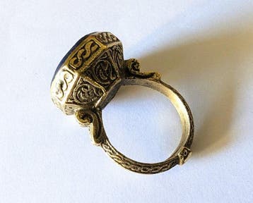 Brons, lapis lazuli - Ring - De Zijderoute