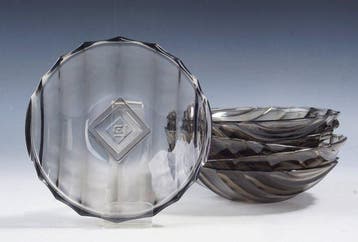Glasfabriek Leerdam - A.D. Copier - Schaal (6) - Nederland •, Antiek en Kunst, Antiek | Glaswerk en Kristal