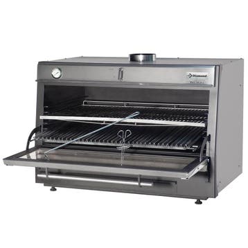 Houtskooloven-BBQ RVS | 150kg/u | GN 2/1 + GN 1/1 |, Verzenden, Nieuw in verpakking