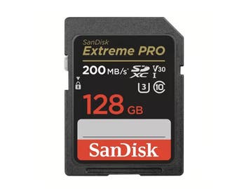 SanDisk SDXC Extreme Pro 128GB 200MB/s V30 Rescue Pro, Audio, Tv en Foto, Foto | Geheugenkaarten, Ophalen of Verzenden, Zo goed als nieuw
