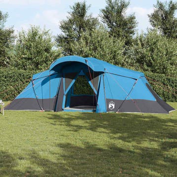 vidaXL Familietent 6-persoons Blauw en Grijs Polyester en, Verzenden