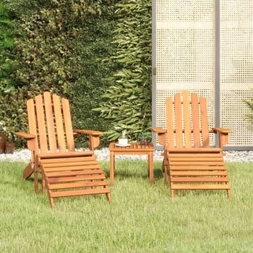 vidaXL 3-delige Loungeset Adirondack massief acaciahout, Jardin & Terrasse, Verzenden, Loungeset