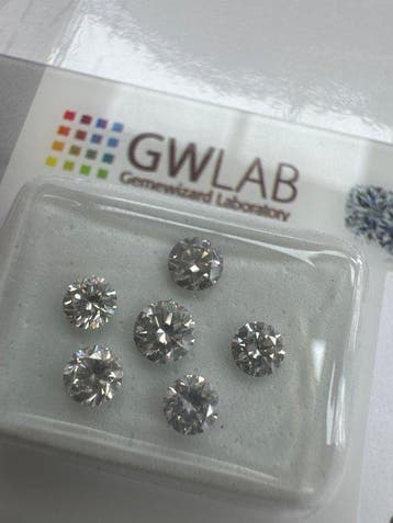 Zonder minimumprijs - 6 pcs Diamant (Natuurlijk gekleurd) -, Nieuw