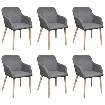 vidaXL Eetkamerstoelen 6 st stof en massief eikenhout, Verzenden, Nieuw