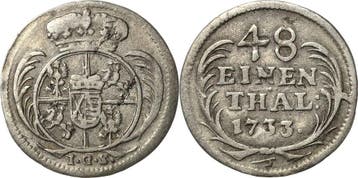 1/48 taler, daalder 1733, Sachsen-kurlinie ab 1547 (alber..., Verzenden