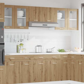 vidaXL Bovenkast Lyon 40x31x60 cm bewerkt hout artisanaal, Huis en Inrichting, Kasten | Overige, Verzenden, Nieuw