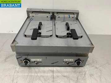 Friteuse double en acier inoxydable 2 x 10 litres 400V, Articles professionnels, Verzenden