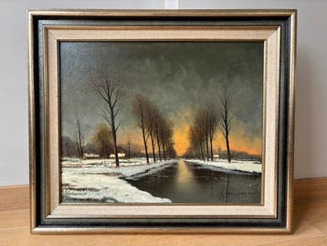Herman Verlinden (XX) - Winterlandschap, Antiek en Kunst
