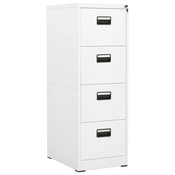 vidaXL Archiefkast 46x62x133 cm staal wit, Verzenden