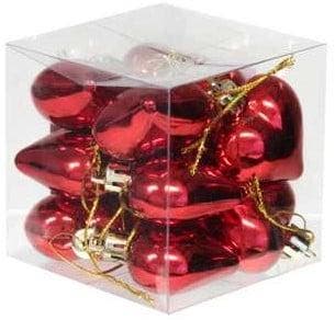 Harten kunststof Rood glans 40 mm 12 stuks, Nieuw