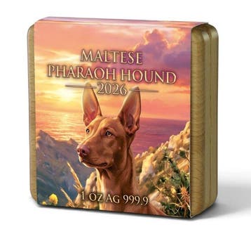 Malta. 5 Euro 2026 – Maltese Pharaoh Hound – 1 oz Silver