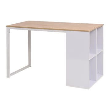 vidaXL Schrijftafel 120x60x75 cm eikenkleur en wit, Huis en Inrichting, Bureaus, Verzenden, Nieuw