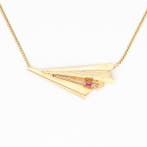 Collier avec pendentif - 14 carats Or jaune - Robijn