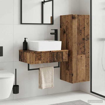 vidaXL Badkamermeubel Set 2 st Oud hout 33 x 34,5 x 100 cm, Maison & Meubles, Tables | Coiffeuses, Verzenden