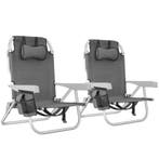 tectake Aluminium strandstoel Coral, opvouwbaar met rugzakfu, Verzenden, Nieuw