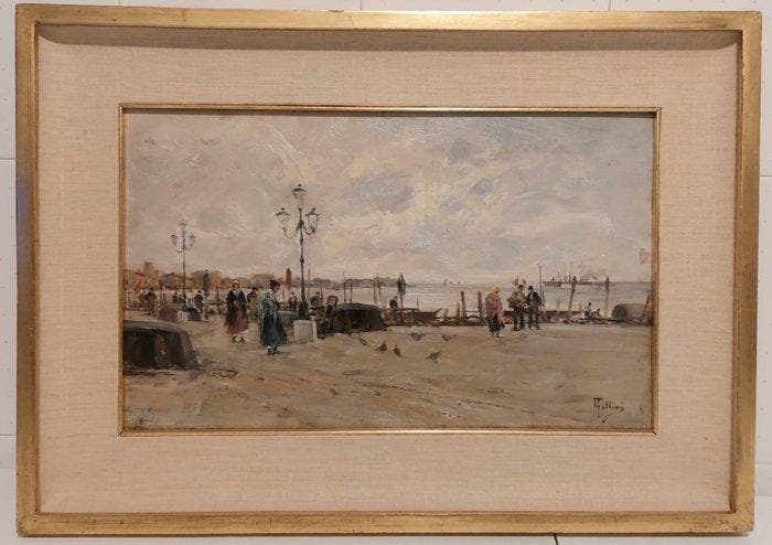 Carlo Follini (1848-1938) - Veduta Veneziana, Antiquités & Art, Art | Peinture | Classique
