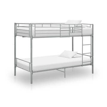 vidaXL Stapelbed metaal grijs 90x200 cm, Verzenden
