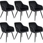 tectake Eetkamerstoel Marilyn fluweellook, zwarte stoelpoten, Huis en Inrichting, Verzenden, Nieuw
