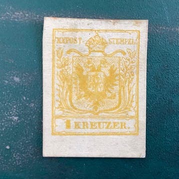 Oostenrijk 1850 - 1 Kreuzer Adelaar met velrand - MNG -, Postzegels en Munten, Postzegels | Europa | Oostenrijk, Gestempeld