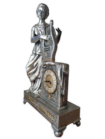 Figurale pendule - Metaal - 1960-1970 - Musa met Lier, Antiek en Kunst