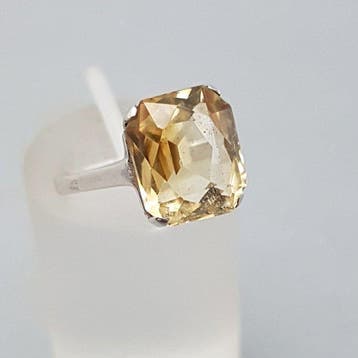 Argent, Art déco Citrine (Testé) - Bague