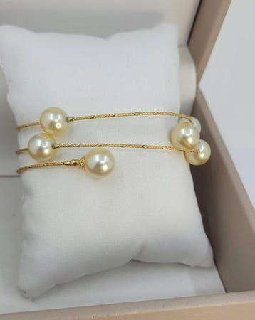 Bracelet - 18 carats Or jaune, Perles dorées des mers du Sud