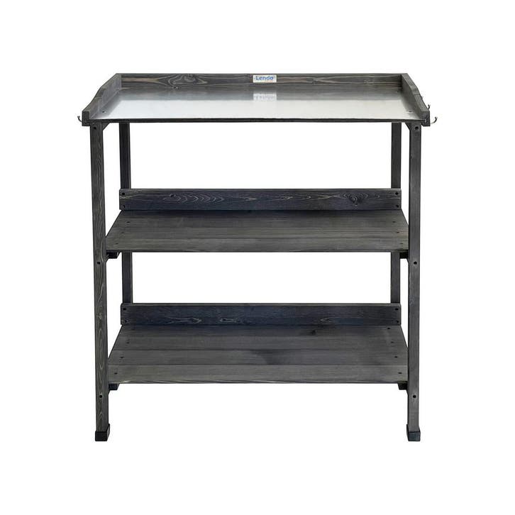 Lendo Online Table de Rempotage 73x37x92 cm en Bois Gris, Huis en Inrichting, Tafelonderdelen