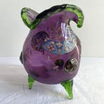 Jean Auguste - Vaas - Emaille, geblazen glas