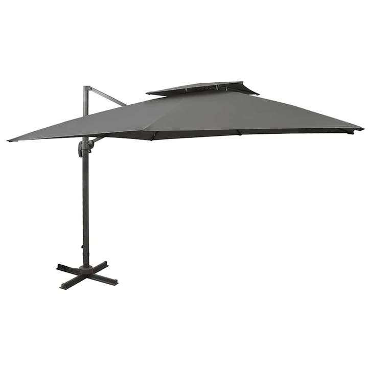 vidaXL Zweefparasol met dubbel dak 300x300 cm, Tuin en Terras, Parasols, Nieuw, Verzenden