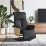 vidaXL Fauteuil verstelbaar met voetensteun kunstleer zwart, Verzenden