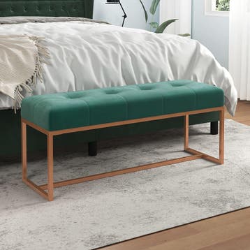 vidaXL Bankje 110x36x45 cm fluweel donkergroen, Verzenden, Nieuw