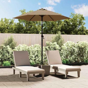 vidaXL Parasol 200x224 cm aluminium taupe, Verzenden, Nieuw