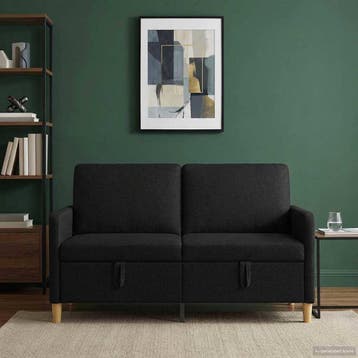 vidaXL Sofa met Opbergruimte Zwart 152 x 78 x 87 cm, Huis en Inrichting, Verzenden, Nieuw