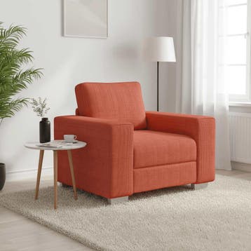 vidaXL Sofastoel Rood Oranje 100x77x82 cm Corduroy Stof, Huis en Inrichting, Zetels | Zetels, Verzenden, Nieuw