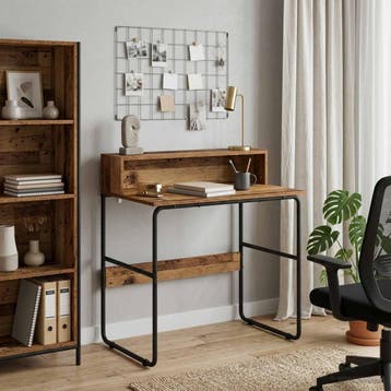 vidaXL Bureau met opslag Oud hout 80 x 50 x 91 cm, Huis en Inrichting, Bureaus, Verzenden, Nieuw