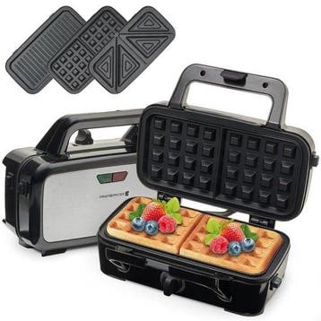 2dekans | KitchenBrothers 3-in-1 Wafelijzer - Tosti Apparaat, Ophalen of Verzenden, Nieuw in verpakking