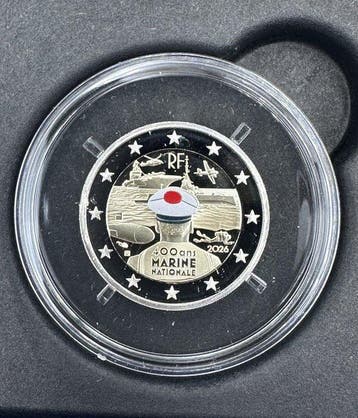 Frankrijk. 2 Euro 2026 Marine Nationale Proof (Zonder, Postzegels en Munten