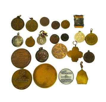 Europe. Mixed lot – 22 small medals, tokens, badges and