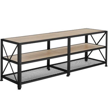 tectake TV-meubel - 161 cm, Industrieel licht hout, eiken So, Verzenden, Nieuw