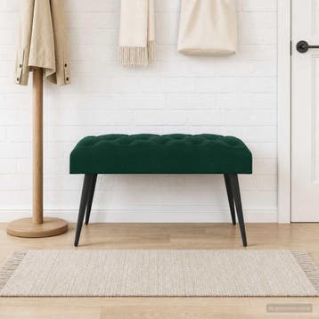 vidaXL Bank met knopen tufting Donkergroen 80 x 40 x 46 cm, Verzenden
